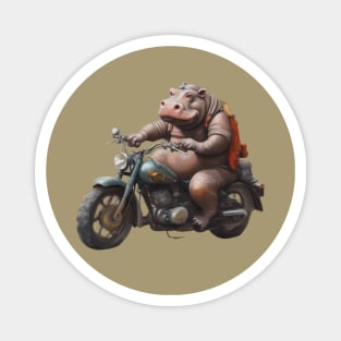 Hippo Bike Rider Magnet